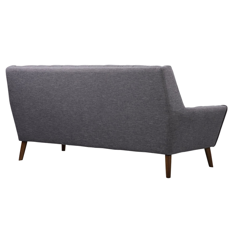 Cobra Mid-Century Modern Sofa in Dark Gray Linen and Walnut Legs - Furniture City (CA)l