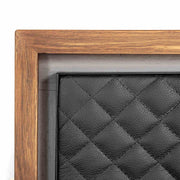 Coco Rustic Oak Wood Upholstered Faux Leather Queen Platform Bed - Furniture City (CA)l