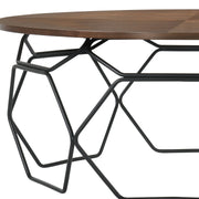 Cosmo Walnut Veneer Coffee Table with Black Metal Base - Furniture City (CA)l