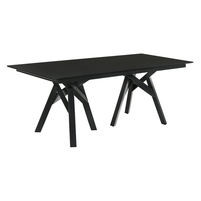Cortina 79" Mid-Century Modern Black Wood Dining Table with Black Legs - Furniture City (CA)l
