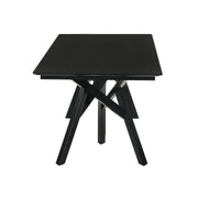 Cortina 79" Mid-Century Modern Black Wood Dining Table with Black Legs - Furniture City (CA)l