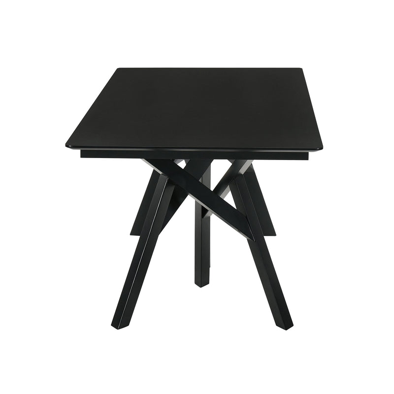 Cortina 79" Mid-Century Modern Black Wood Dining Table with Black Legs - Furniture City (CA)l