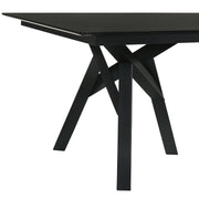 Cortina 79" Mid-Century Modern Black Wood Dining Table with Black Legs - Furniture City (CA)l