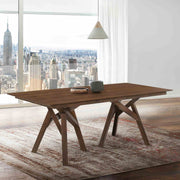 Cortina 79" Mid-Century Modern Walnut Wood Dining Table with Walnut Legs - Furniture City (CA)l