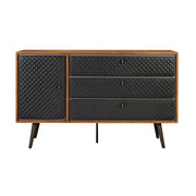 Coco Rustic Oak Wood and Faux Leather Dresser - Furniture City (CA)l