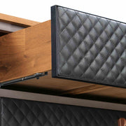 Coco Rustic Oak Wood and Faux Leather Dresser - Furniture City (CA)l