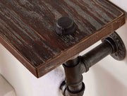 20" Conrad Industrial Pine Wood Floating Wall Shelf in Gray and Walnut Finish - Furniture City (CA)l
