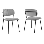 Carlo Gray Velvet and Metal Dining Room Chairs - Set of 2 - Furniture City (CA)l