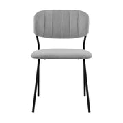 Carlo Gray Velvet and Metal Dining Room Chairs - Set of 2 - Furniture City (CA)l