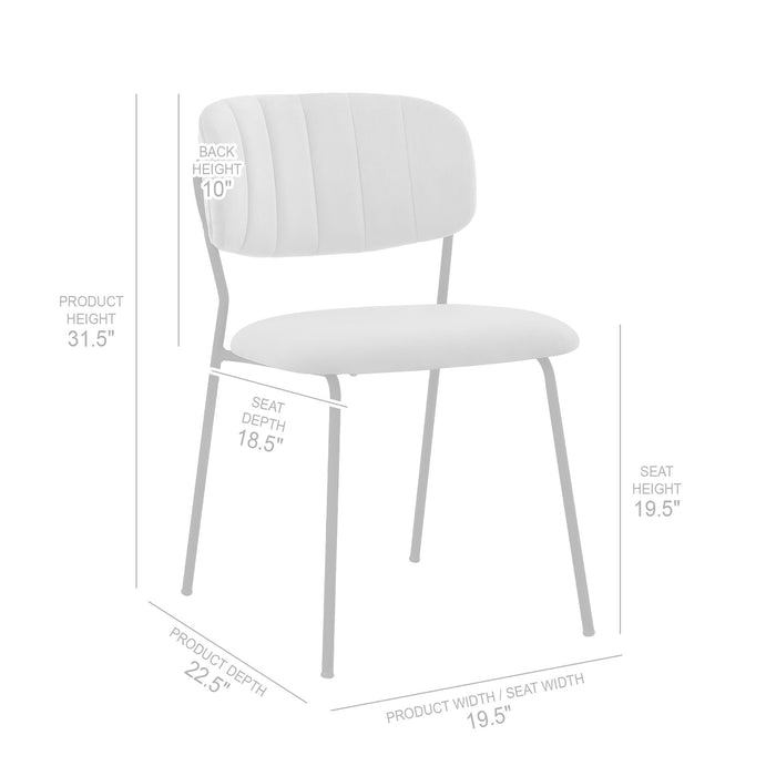 Carlo Gray Velvet and Metal Dining Room Chairs - Set of 2