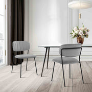Carlo Gray Velvet and Metal Dining Room Chairs - Set of 2 - Furniture City (CA)l