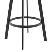 Capri Swivel Modern Black Metal and Slate Gray Faux Leather Bar and Counter Stool - Furniture City (CA)l