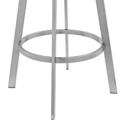 Capri 26" Swivel Modern Metal and Slate Gray Faux Leather Bar and Counter Stool - Furniture City (CA)l