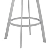 Capri 30" Swivel Slate Gray Faux Leather and Silver Metal Bar Stool - Furniture City (CA)l