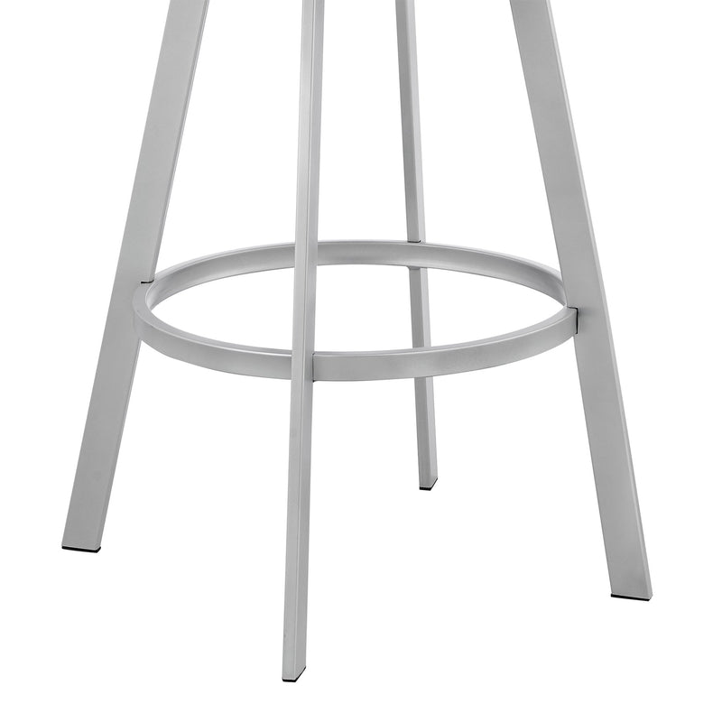 Capri 30" Swivel Slate Gray Faux Leather and Silver Metal Bar Stool - Furniture City (CA)l
