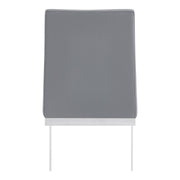Copen Contemporary Dining Chair in Brushed Stainless Steel and Gray Faux Leather - Set of 2 - Furniture City (CA)l