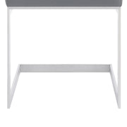 Copen Contemporary Dining Chair in Brushed Stainless Steel and Gray Faux Leather - Set of 2 - Furniture City (CA)l