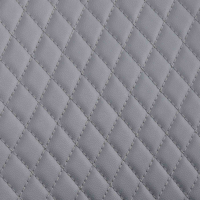 Copen Contemporary Dining Chair in Brushed Stainless Steel and Gray Faux Leather - Set of 2