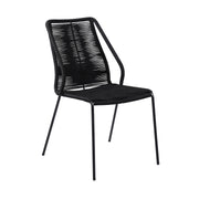 Clip Indoor Outdoor Stackable Steel Dining Chair with Black Rope - Set of 2 - Furniture City (CA)l