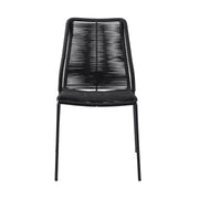 Clip Indoor Outdoor Stackable Steel Dining Chair with Black Rope - Set of 2 - Furniture City (CA)l