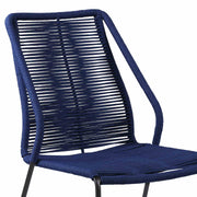 Clip Indoor Outdoor Stackable Steel Dining Chair with Blue Rope - Set of 2 - Furniture City (CA)l