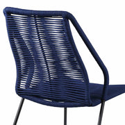 Clip Indoor Outdoor Stackable Steel Dining Chair with Blue Rope - Set of 2 - Furniture City (CA)l