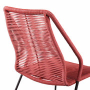 Clip Indoor Outdoor Stackable Steel Dining Chair with Brick Red Rope - Set of 2 - Furniture City (CA)l