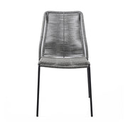 Clip Indoor Outdoor Stackable Steel Dining Chair with Gray Rope - Set of 2 - Furniture City (CA)l