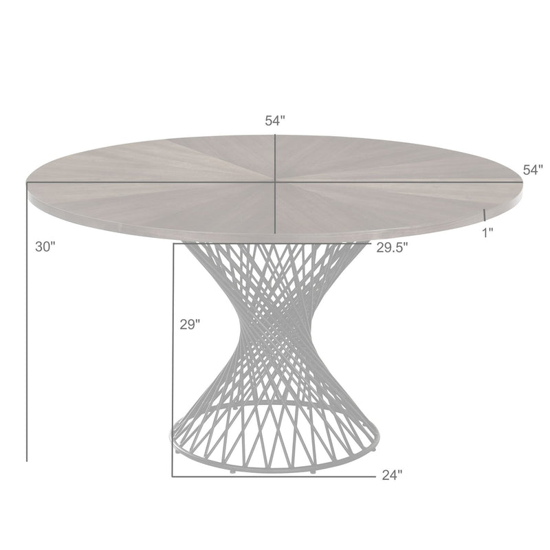 Cirque 54" Round Black Wood and Metal Pedestal Dining Table - Furniture City (CA)l
