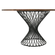 Cirque 54" Round Walnut Wood and Metal Pedestal Dining Table - Furniture City (CA)l