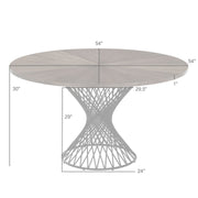 Cirque 54" Round Walnut Wood and Metal Pedestal Dining Table - Furniture City (CA)l