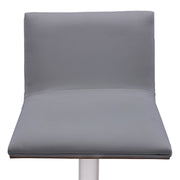 Crystal Barstool in Brushed Stainless Steel finish with Gray Faux Leather and Walnut Back - Furniture City (CA)l