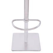 Crystal Barstool in Brushed Stainless Steel finish with Gray Faux Leather and Walnut Back - Furniture City (CA)l