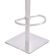 Crystal Adjustable Height Swivel Gray Fabric and Walnut Bar Stool with Brushed Stainless Steel Base - Furniture City (CA)l