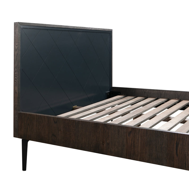 Cross Solid Oak and Metal King Platform Bed Frame - Furniture City (CA)l
