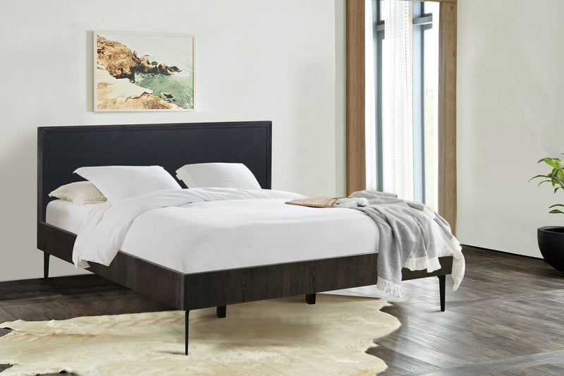 Cross Solid Oak and Metal King Platform Bed Frame - Furniture City (CA)l