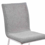 Crystal Dining Chair in Brushed Stainless Steel finish with Gray Fabric and Walnut Back - Set of 2 - Furniture City (CA)l