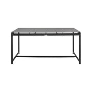 Crown Black Aluminum and Teak Outdoor Dining Table with Stone Top - Furniture City (CA)l