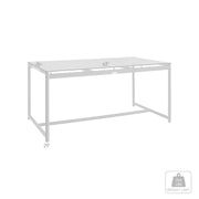 Crown Black Aluminum and Teak Outdoor Dining Table with Stone Top - Furniture City (CA)l