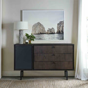 Cross Solid Oak and Metal 3 Drawer Dresser - Furniture City (CA)l