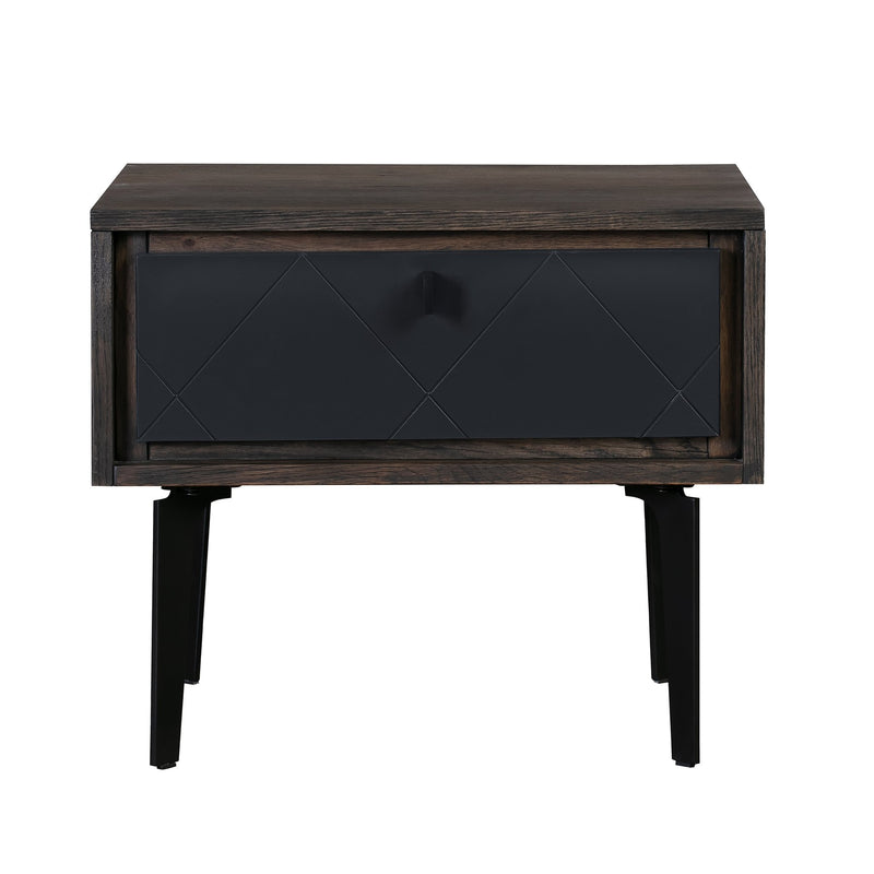 Cross Solid Oak and Metal Nightstand - Furniture City (CA)l