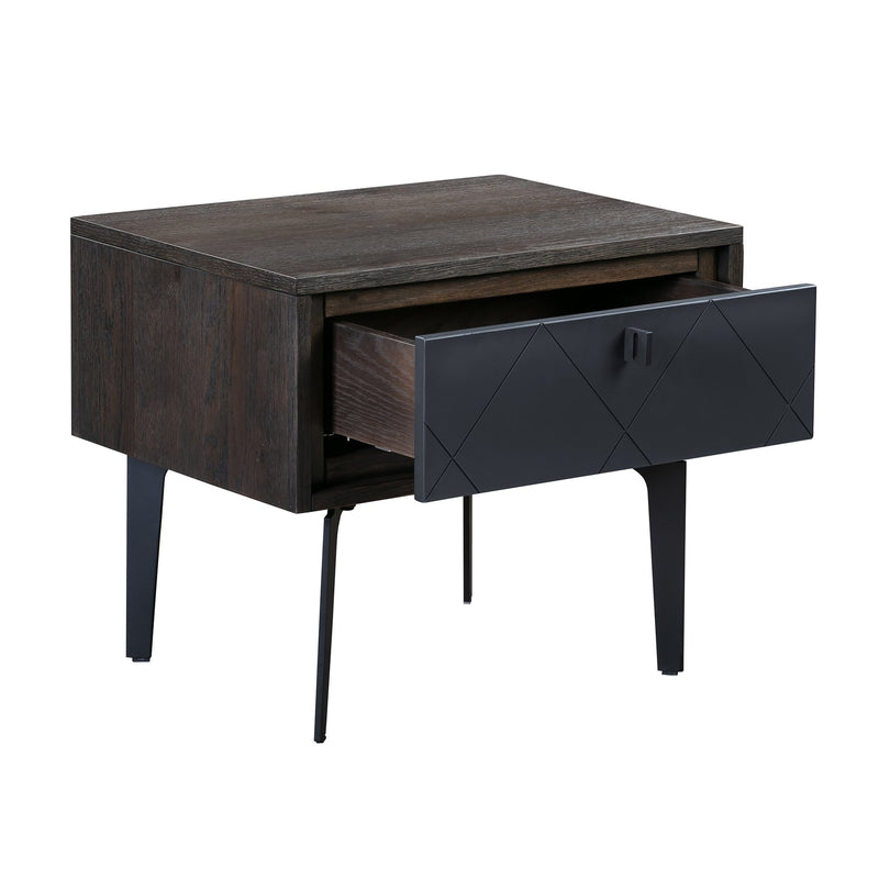 Cross Solid Oak and Metal Nightstand - Furniture City (CA)l
