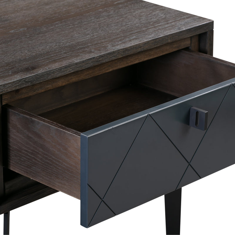Cross Solid Oak and Metal Nightstand - Furniture City (CA)l