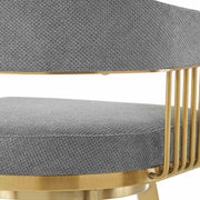 Chelsea 26" Swivel Counter Stool with Gold Brushed Stainless Steel and Anchor Gray Fabric - Furniture City (CA)l