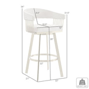 Chelsea 26" Swivel Counter Stool with Gold Brushed Stainless Steel and Silver Fabric - Furniture City (CA)l