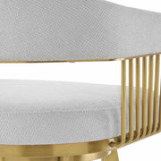 Chelsea 30" Swivel Bar Stool with Gold Brushed Stainless Steel and Silver Fabric - Furniture City (CA)l