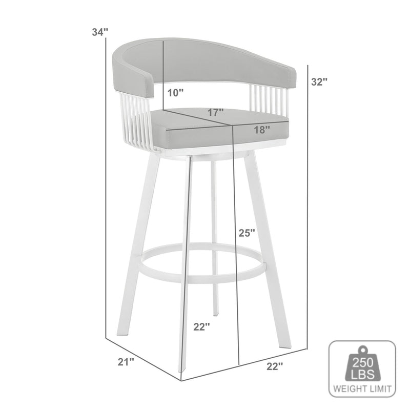 Chelsea 25" Swivel Counter Stool with Matte Black Finish and Black Faux Leather - Furniture City (CA)l