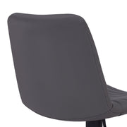 Carson Contemporary Adjustable Barstool in Black Powder Coated Finish and Gray Faux Leather - Furniture City (CA)l