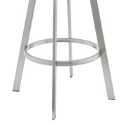 Chelsea 29" Swivel Bar Stool with Brushed Stainless Steel and White Faux Leather - Furniture City (CA)l