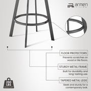 Chelsea 25" Swivel Counter Stool with Java Silver Finish and Chocolate Faux Leather - Furniture City (CA)l